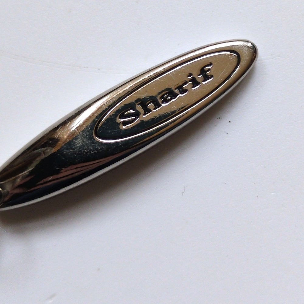 Sharif Purse Hangtag Fob Silver Tone Metal Oval Logo Charm - Picture 3 of 5